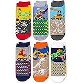 Jefferies Socks boys Dinosaur Construction Crew Socks 6 Pack