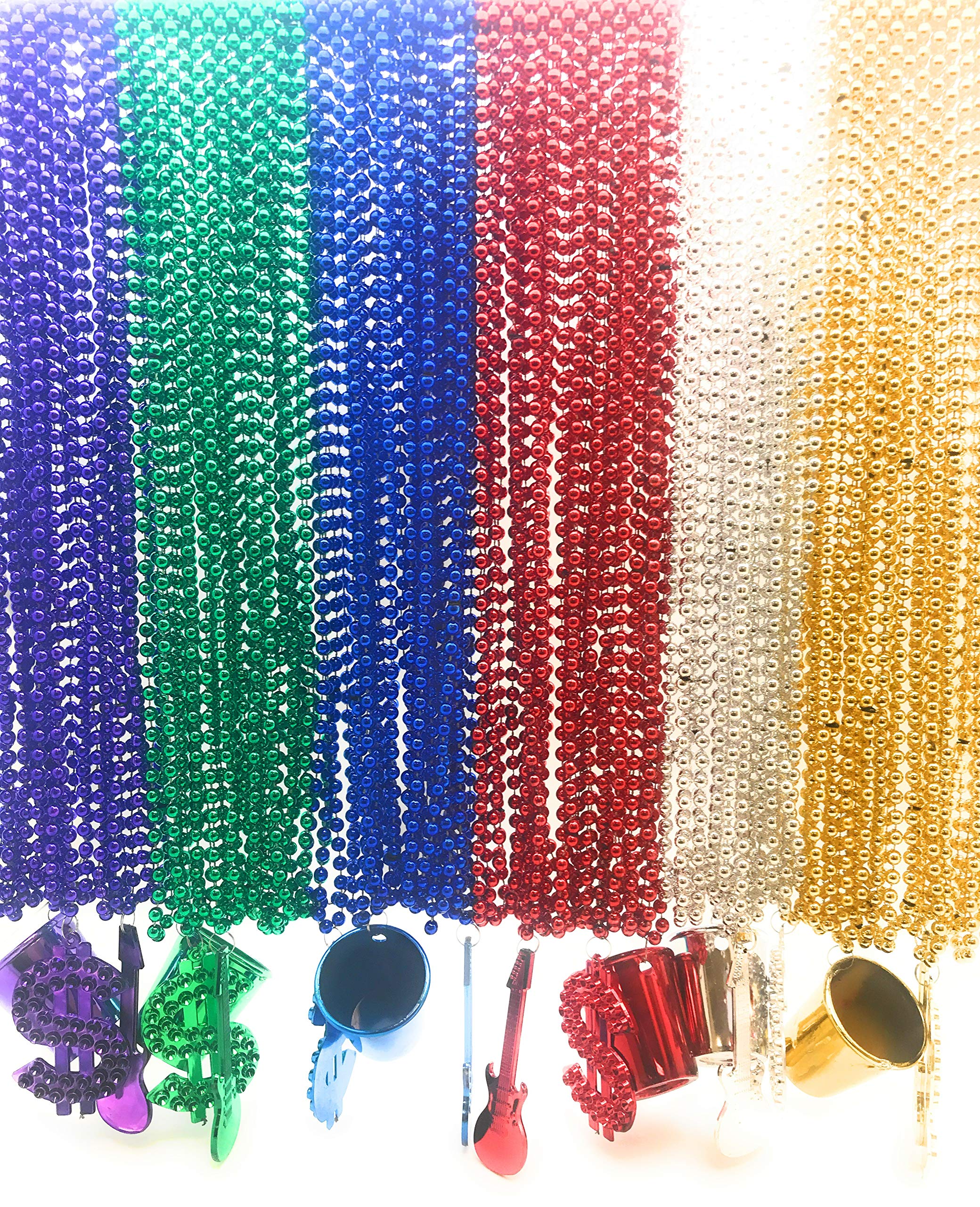 Dice Mardi Gras Beads 1 Dozen Purple, Green, Gold for Casino or Bunco Parties