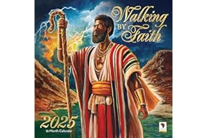 African American Expressions 2025 Wall Calendars - Monthly Calendars Celebrating Black Culture & History - 12x12 Hanging Calendar - 16 Months - Walking By Faith Calendar