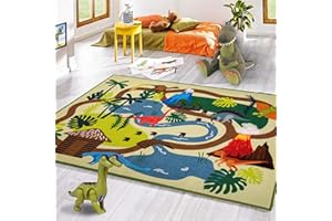 Booooom Jackson Kids Rug (39X59 Inches, Kids Dinosaur Land Rug)