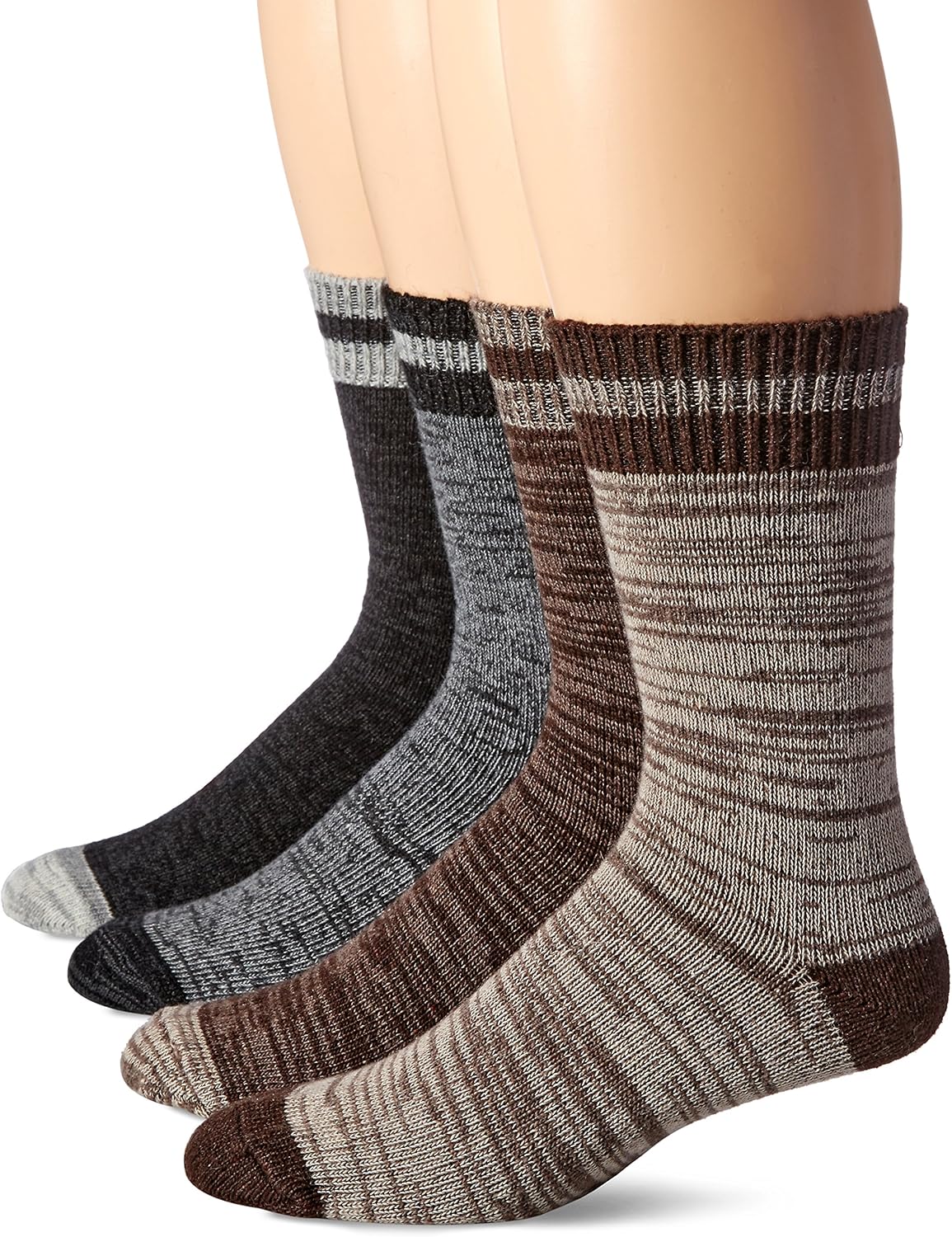 Wool IQ Men's Heavyweight OvertheCalf Sock 4Pack, Brbn, Sock Size