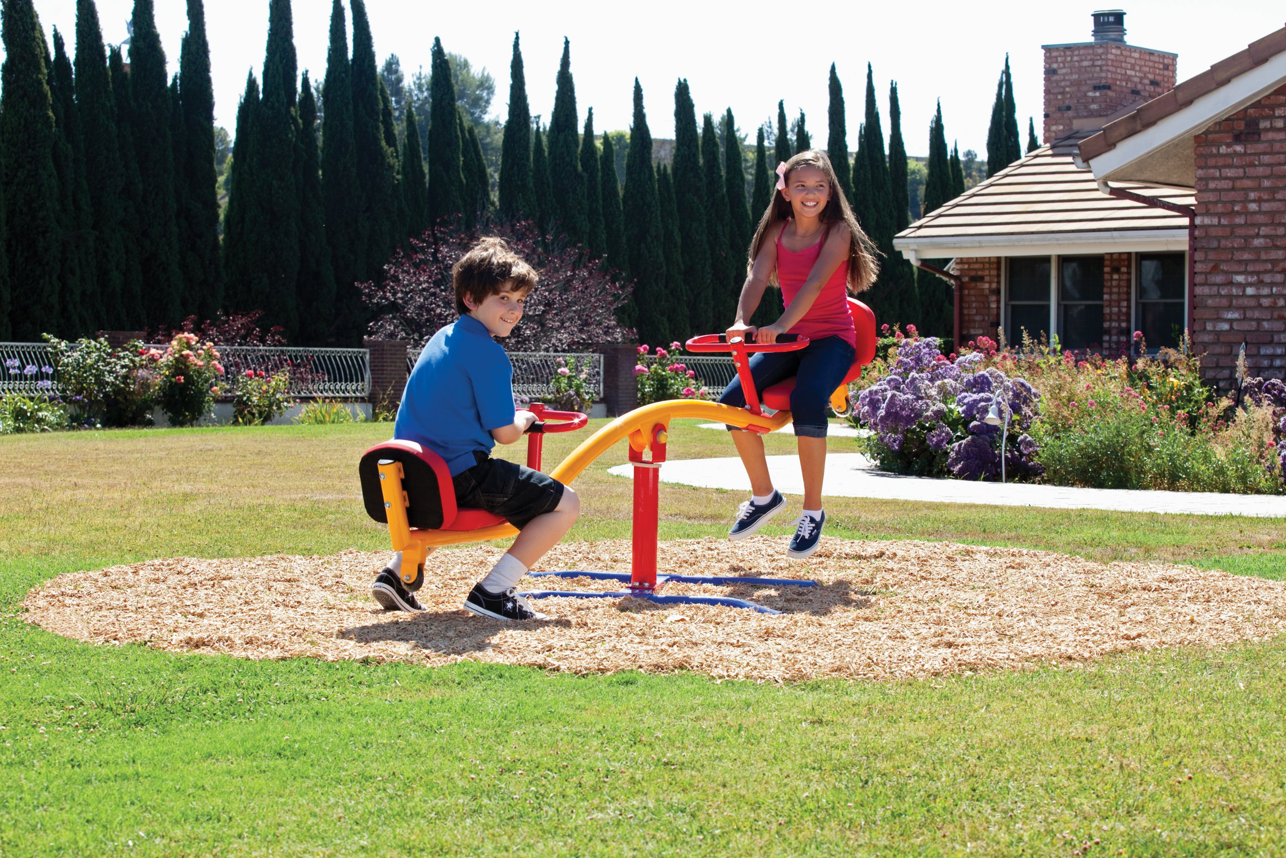 Gym Dandy Spinning Teeter Totter Impact Absorbing Kids Playground