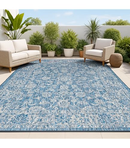 Safavieh 7 x 7 (ft) Polypropylene Beige/Dark Green Round Indoor/Outdoor Stripe Mid-Century Modern Area rug in the Rugs department at