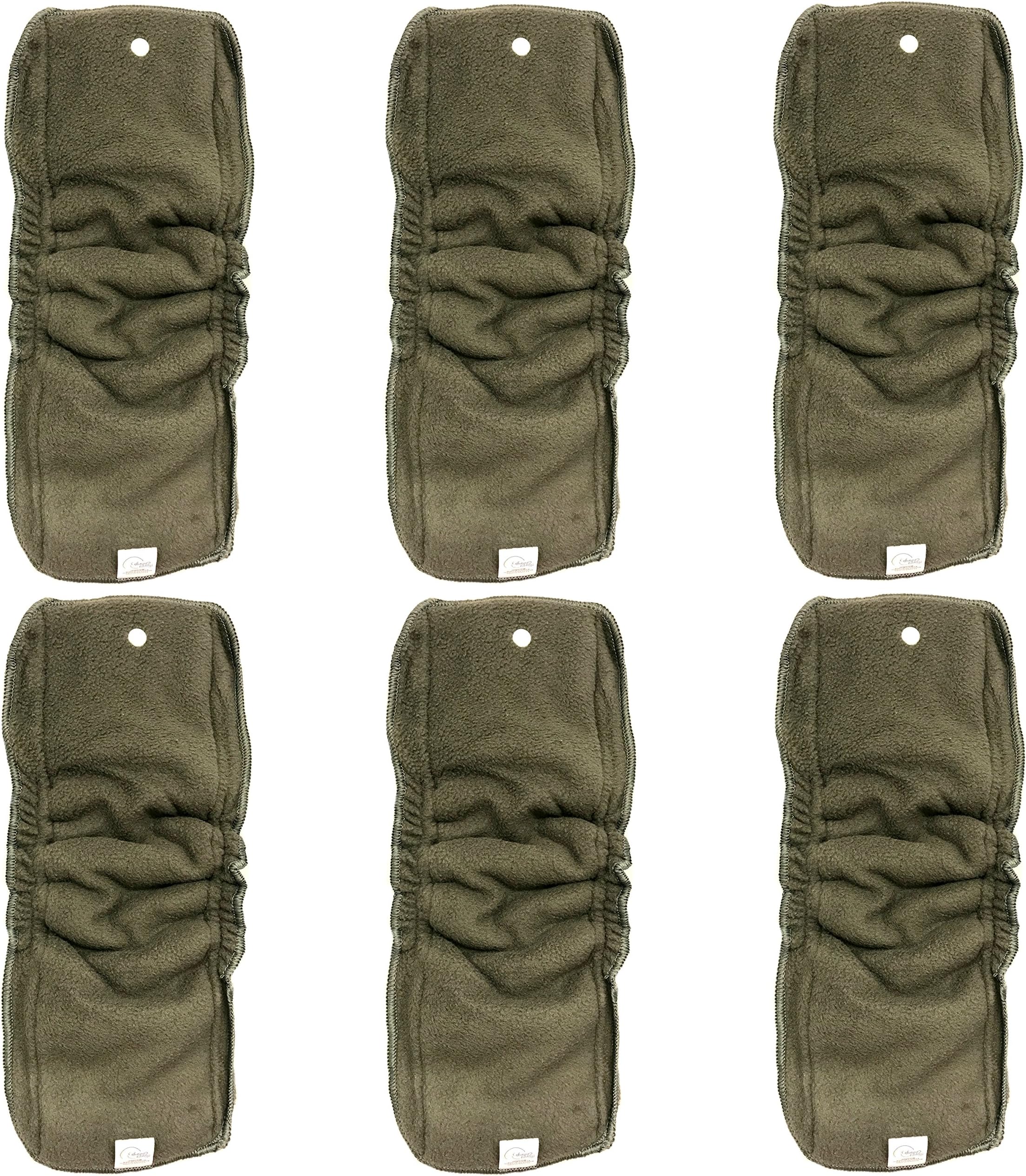 Happy Endings Stay-Dry Snap-in Gusseted 5 Layer Charcoal Bamboo Insert(s) for AI2s and Diaper Covers (6 Pack)