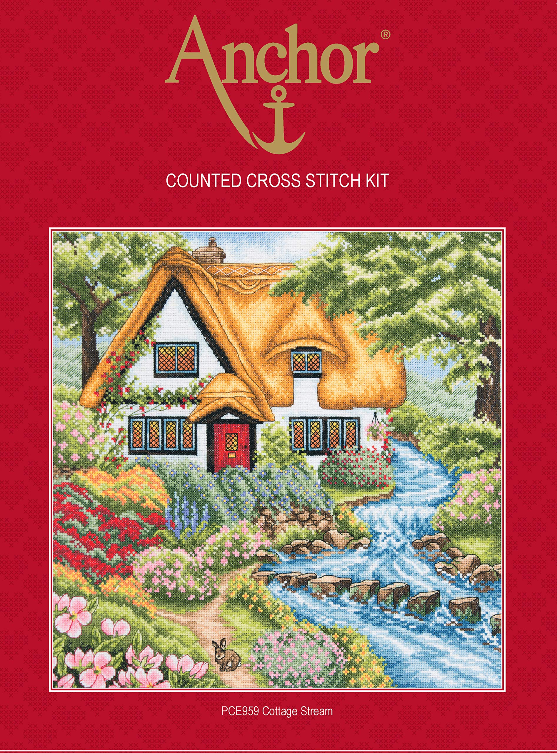 Anchor Cross Stitch Kit: Cottage Stream, Multi, 20 x 30cm