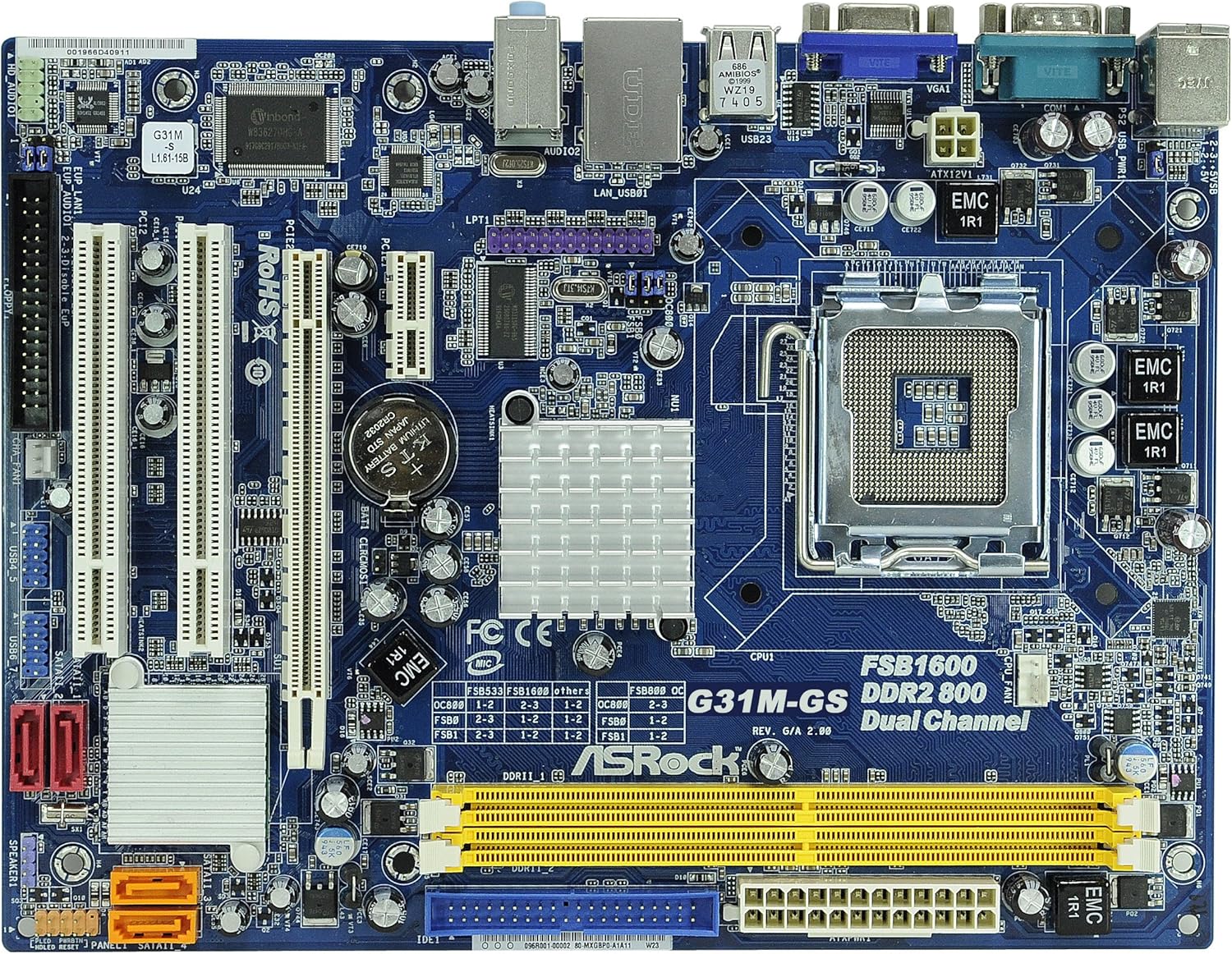 ASRock 775 G31MGS R2.0 Motherboard Intel Socket MATX 1333FSB Amazon