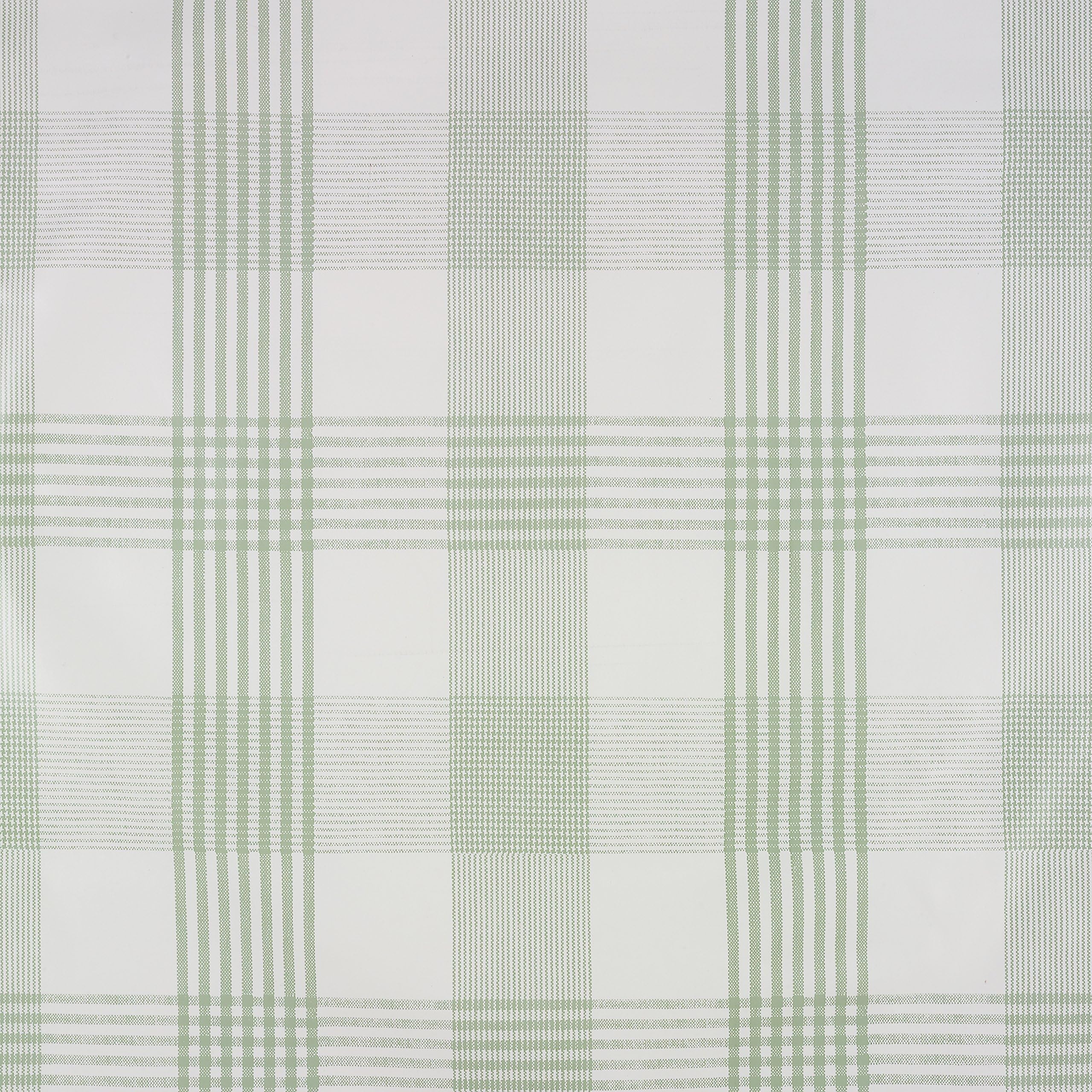 Wipe Clean Tablecloth PVC Vinyl Sage Green Light Check 110cm (43") Round