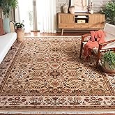 SAFAVIEH Versailles Collection Area Rug - 9' x 12', Cream & Ivory, Handmade Wool, Ideal for Living Room, Bedroom, Dining Spac