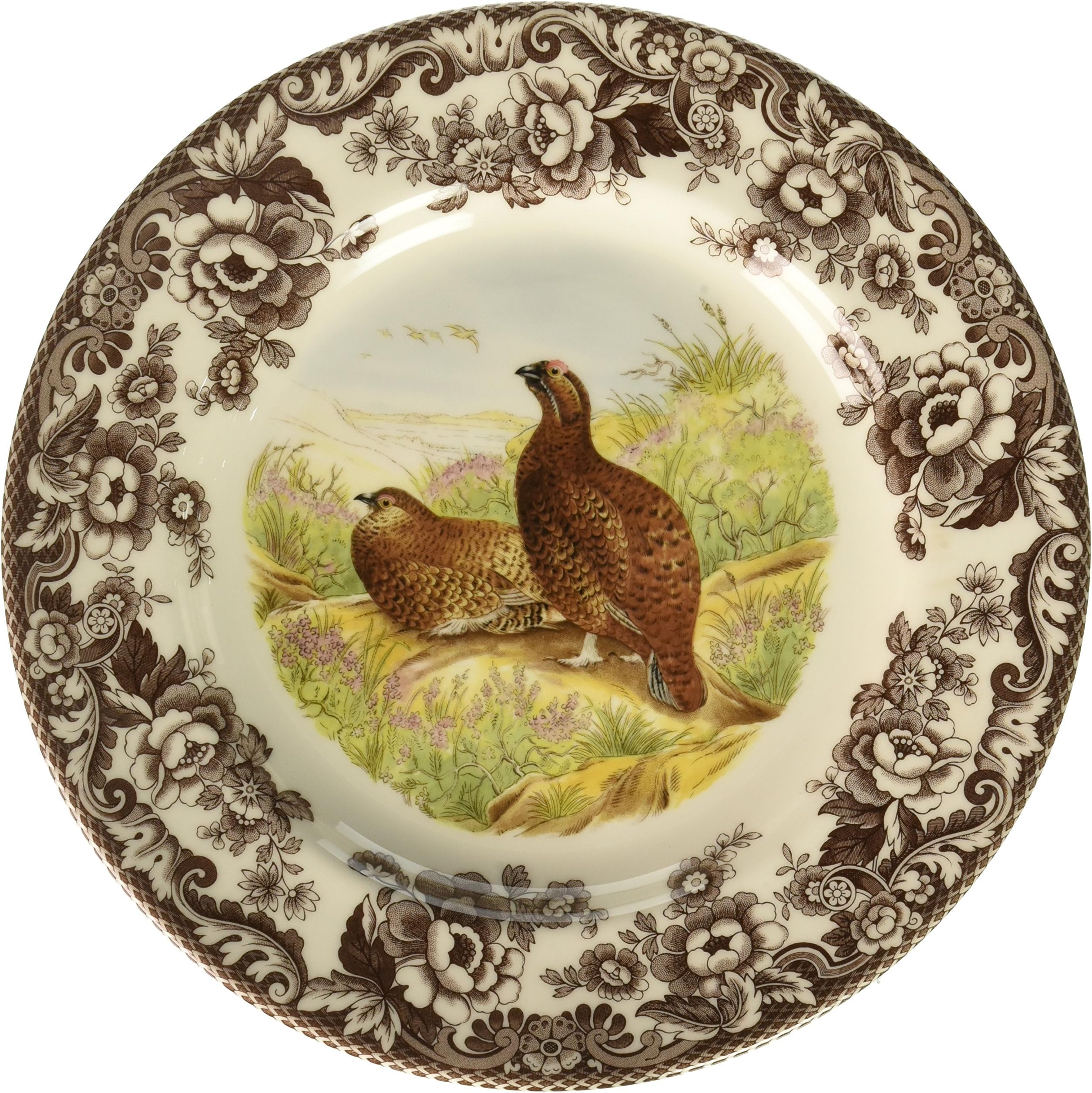 Spode WLRG0105 Game Birds Red Grouse Dinner Plate, Ceramic