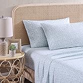 Tommy Bahama Queen Cooling Sheet Set – 100% Cotton Percale, Crisp & Breathable Sheets for Hot Sleepers, Lightweight, Cool Zone Blue Sky, Deep Pocket