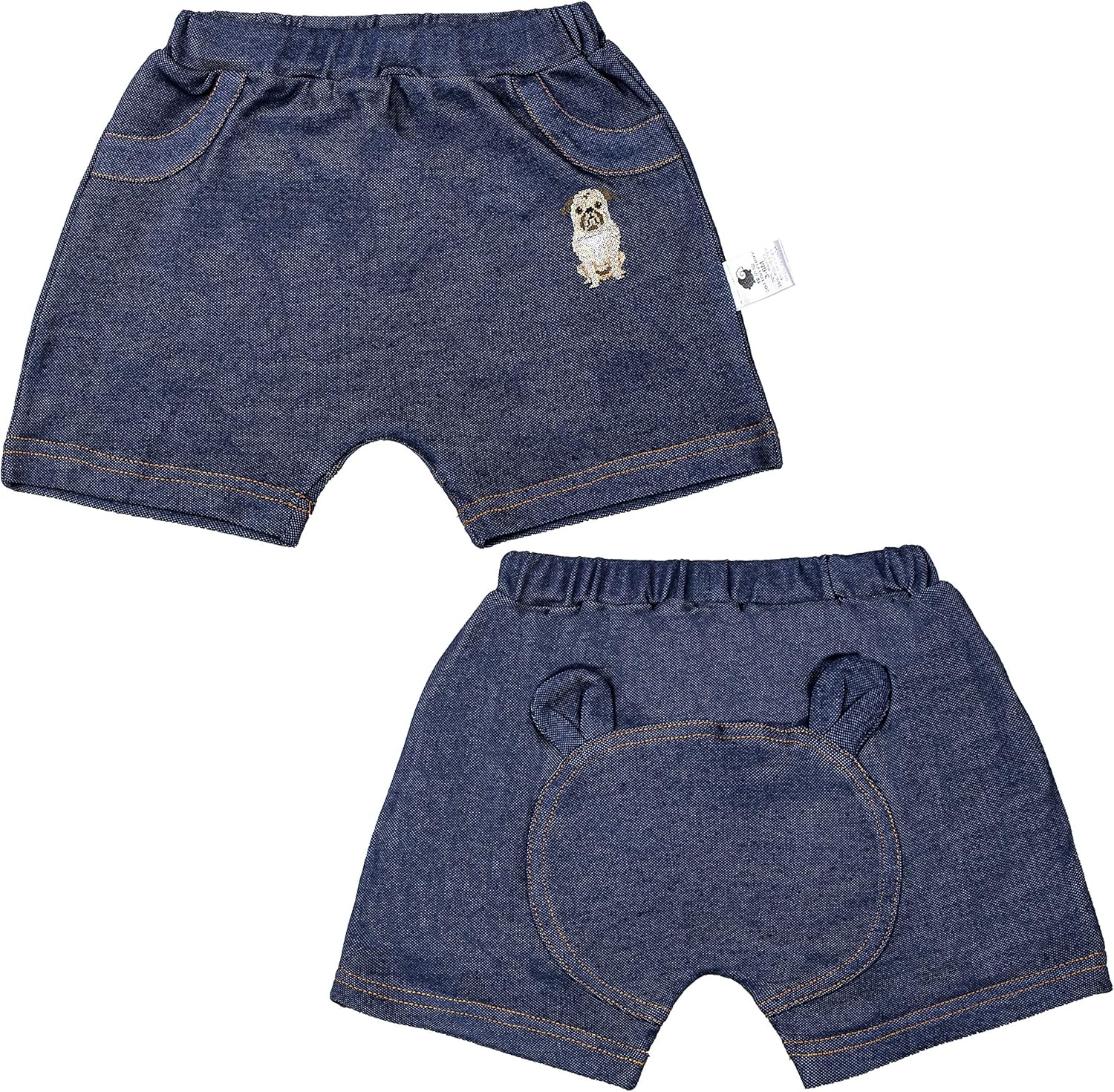 COTTON FAIRY Baby Boys' Shorts 2-Pack Pull-On Pants 3D Ears 3-6 M: Clothing