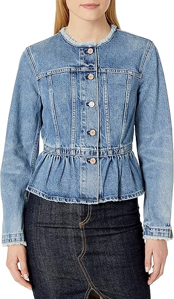 rebecca taylor denim peplum jacket
