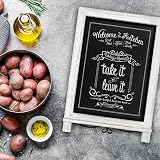 HBCY Creations Magnetic Tabletop Chalkboard 12x17" Rustic Blue & White view 8