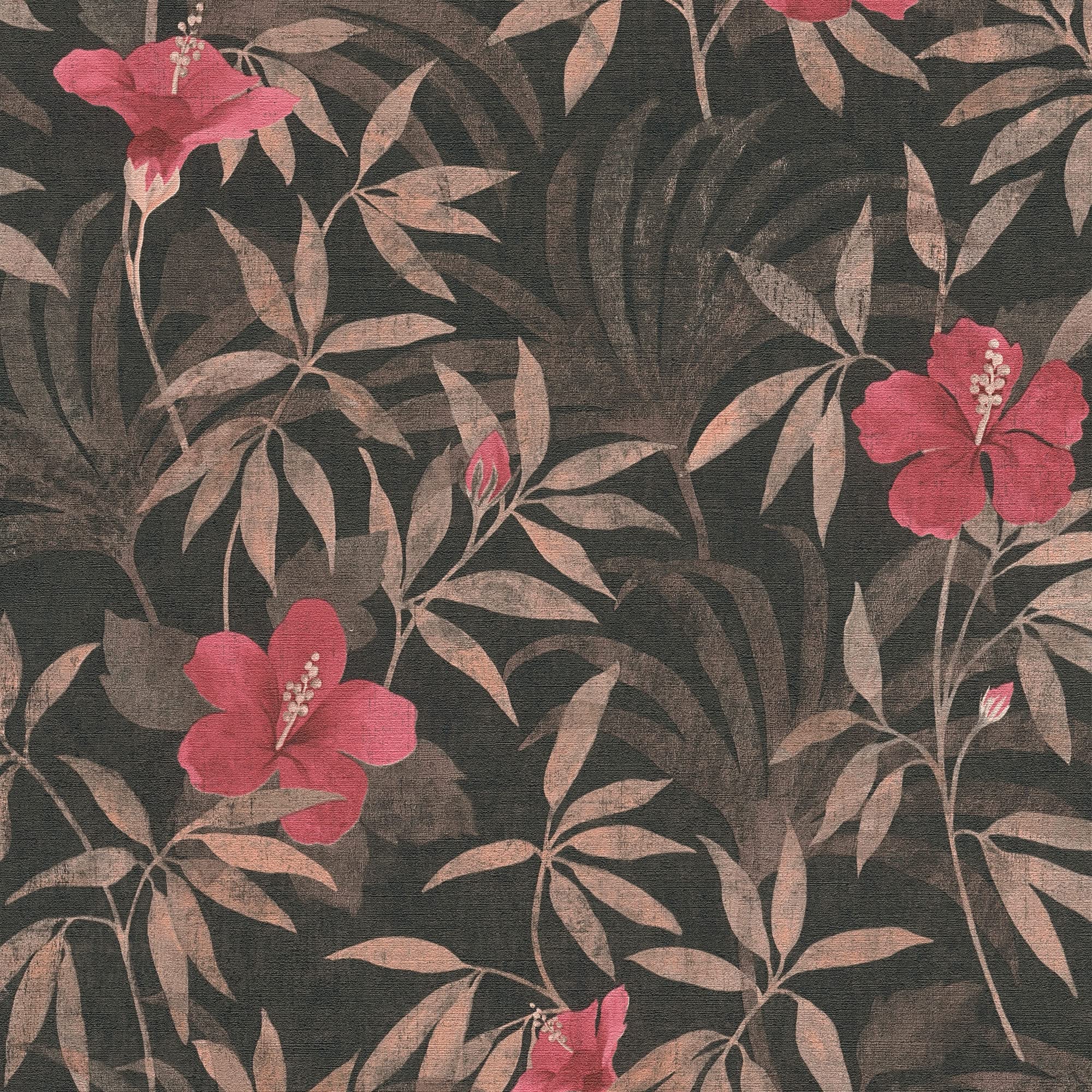Galerie HV41053 Havana Floral Motif Wallpaper, Brown/Red, 10.05m x 53cm
