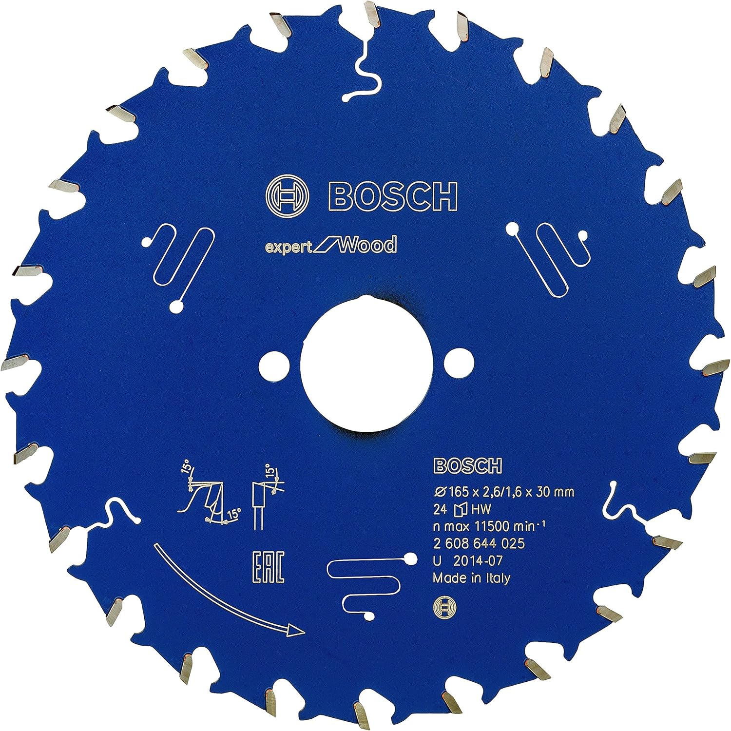 Bosch 1x EXPERT Wood Corded Circular Saw Blade for Handheld Circular Saw (for Softwood Hardwood, diameter mm