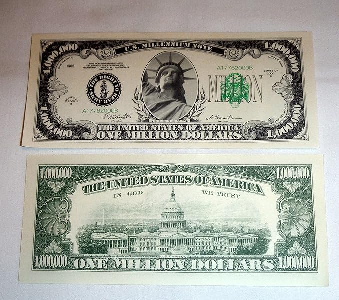 Buy Traditional One Million Dollar Bill Single Multi Color Online At Low Prices In India Amazon In