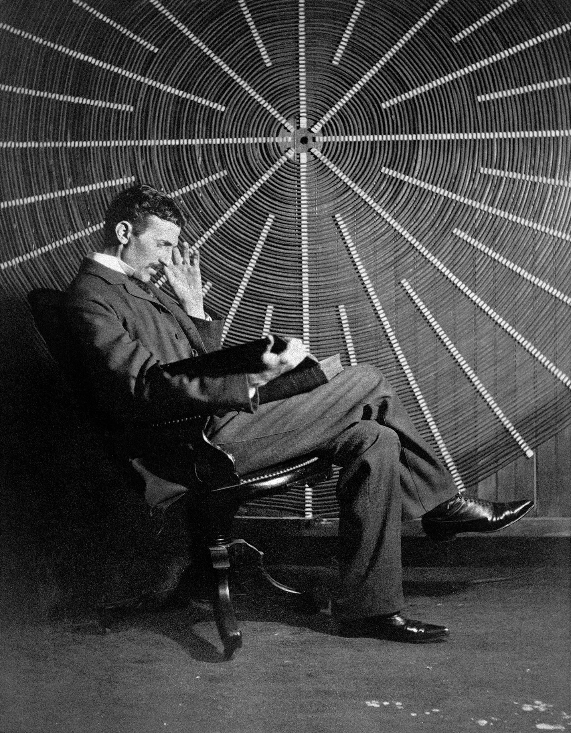 ConversationPrints Nikola Tesla Glossy Poster Picture Photo Electricity Inventor Light Bulb (24"x36")