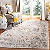 SAFAVIEH Oregon Collection Area Rug - 5'1" x 7'6", Beige & Grey, Oriental Distressed Design, Non-Shedding & Easy Care, Ideal 