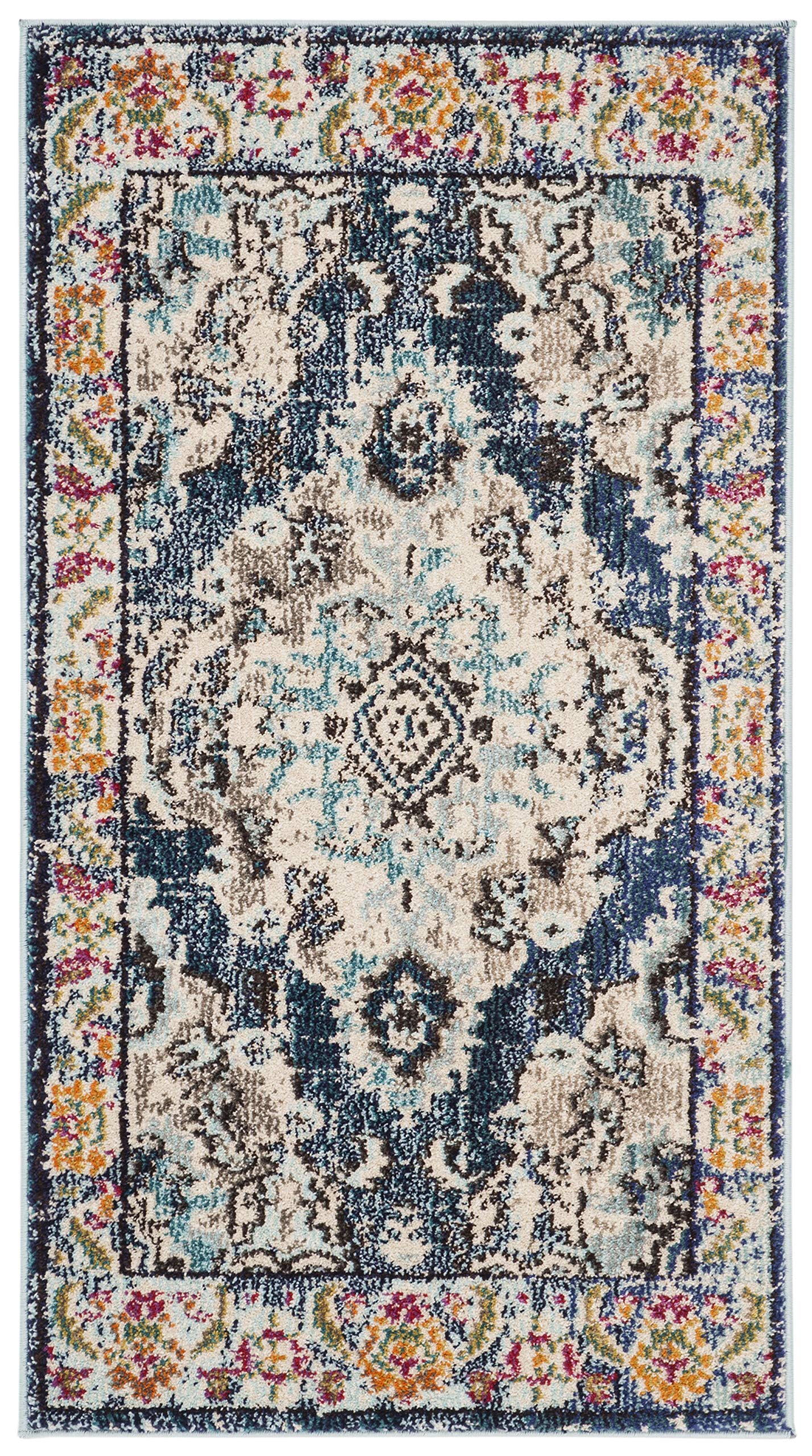 safavieh monaco collection on Safavieh Monaco Collection Mnc243n Boho Chic Medallion Distressed Non Shedding Stain Resistant Living Room Bedroom Accent Rug 2 2 X 4 Navy Light Blue Buy Online In Cayman Islands At Cayman Desertcart Com Productid