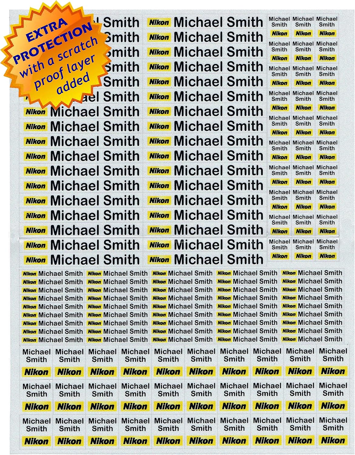 Personalized Waterproof 3M Sticker Labels for Your Photo Accessories, Canon, Nikon, Fuji, Sony Camera Accessories kit