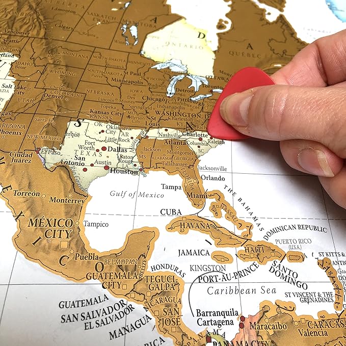 Scratch-off travel map, great online gift for travelers