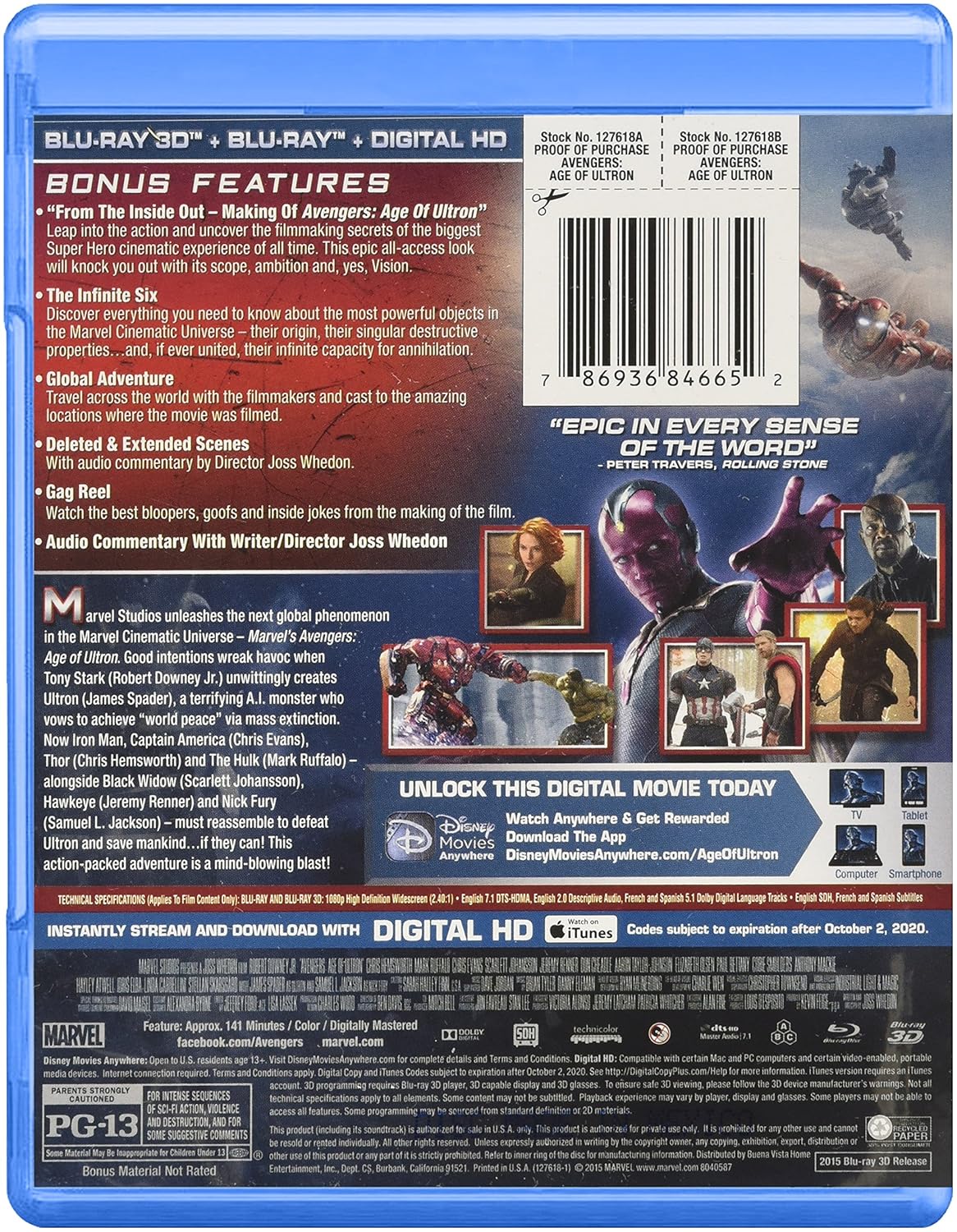 Amazon Marvel s Avengers Age of Ultron Collector s Edition Amazon Marvel s Avengers Age of Ultron Collector s Edition Blu ray 3D Blu ray Digital HD Robert Downey Jr Chris Evans Chris Hemsworth