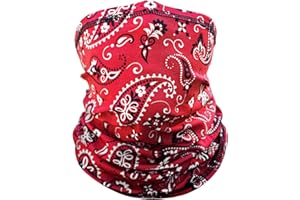 Indie Ridge Motorcycle Outdoor Face Mask - Paisley Motorcycle Ski Snowboard Winter Face Mask (Red)