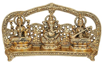 Nexplora Industries Laxmi Ganesh Saraswati Idol Showpiece,House Warming Gift & Home Decor Congratulatory