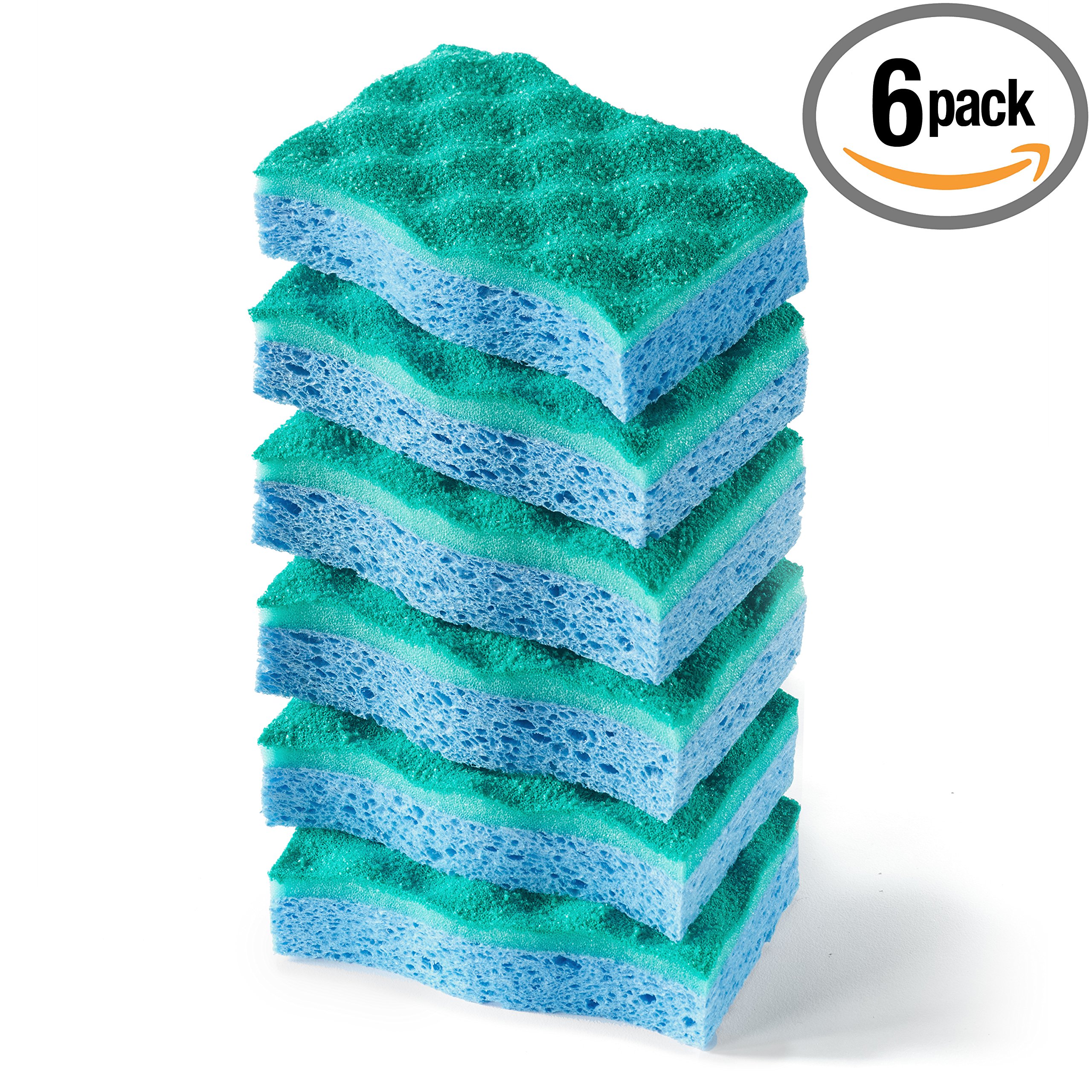 Scrub Dish Heavy Duty Sponge 6 Pack Cleaning Kitchen New