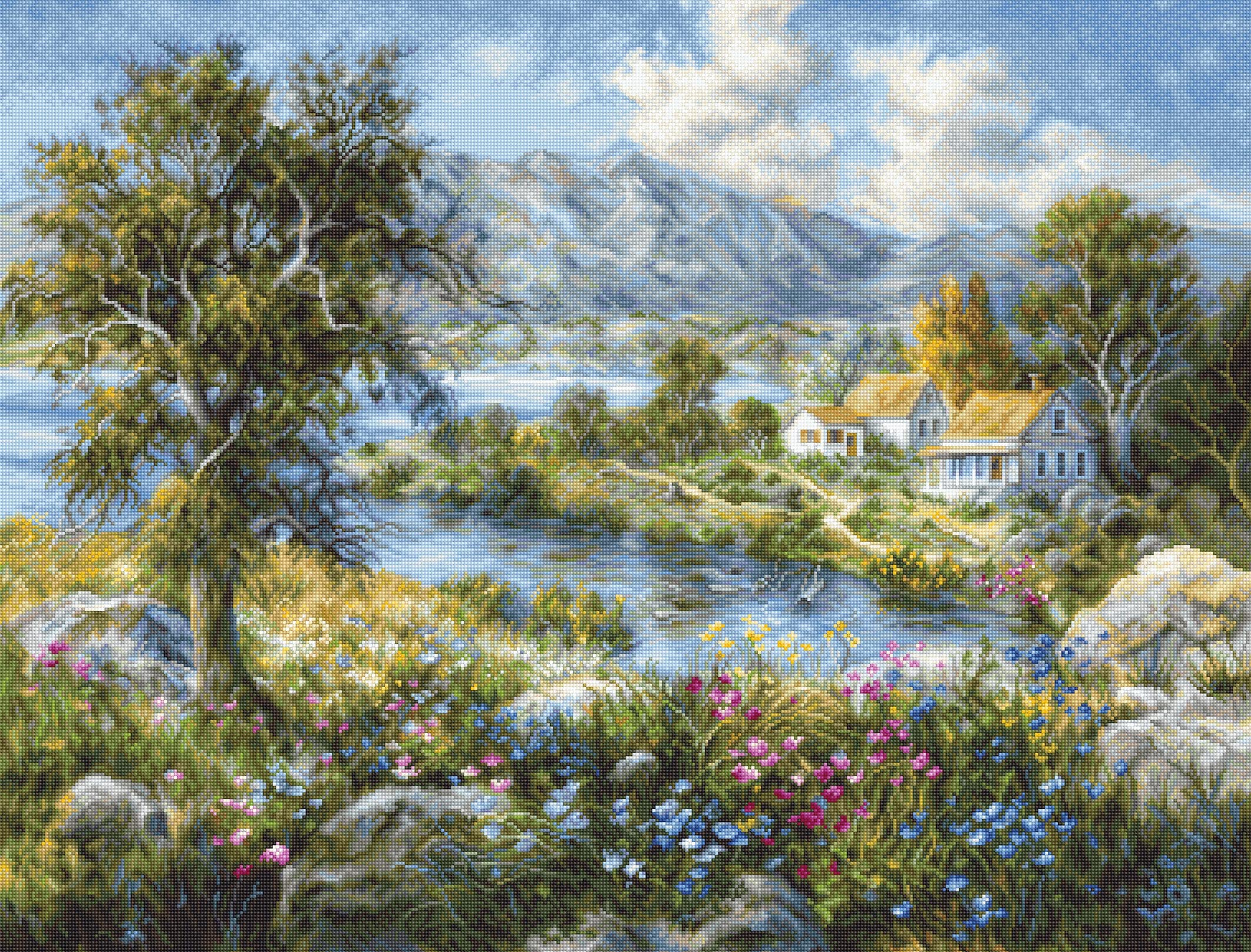 Luca-S Cross Stitch Kit Gold - Enchanted Cottage B615