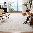 SAFAVIEH Micro-Loop Collection Area Rug - 8' x 10', Light Grey & Ivory, Handmade Wool, Ideal for High Traffic Areas in Living Room, Bedroom (MLP537F)