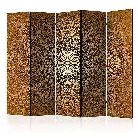 murando Raumteiler Mandala Ornament Oriental Foto Paravent 225x172 cm einseitig auf Vlies-Leinwand Bedruckt Trennwand Spanisc