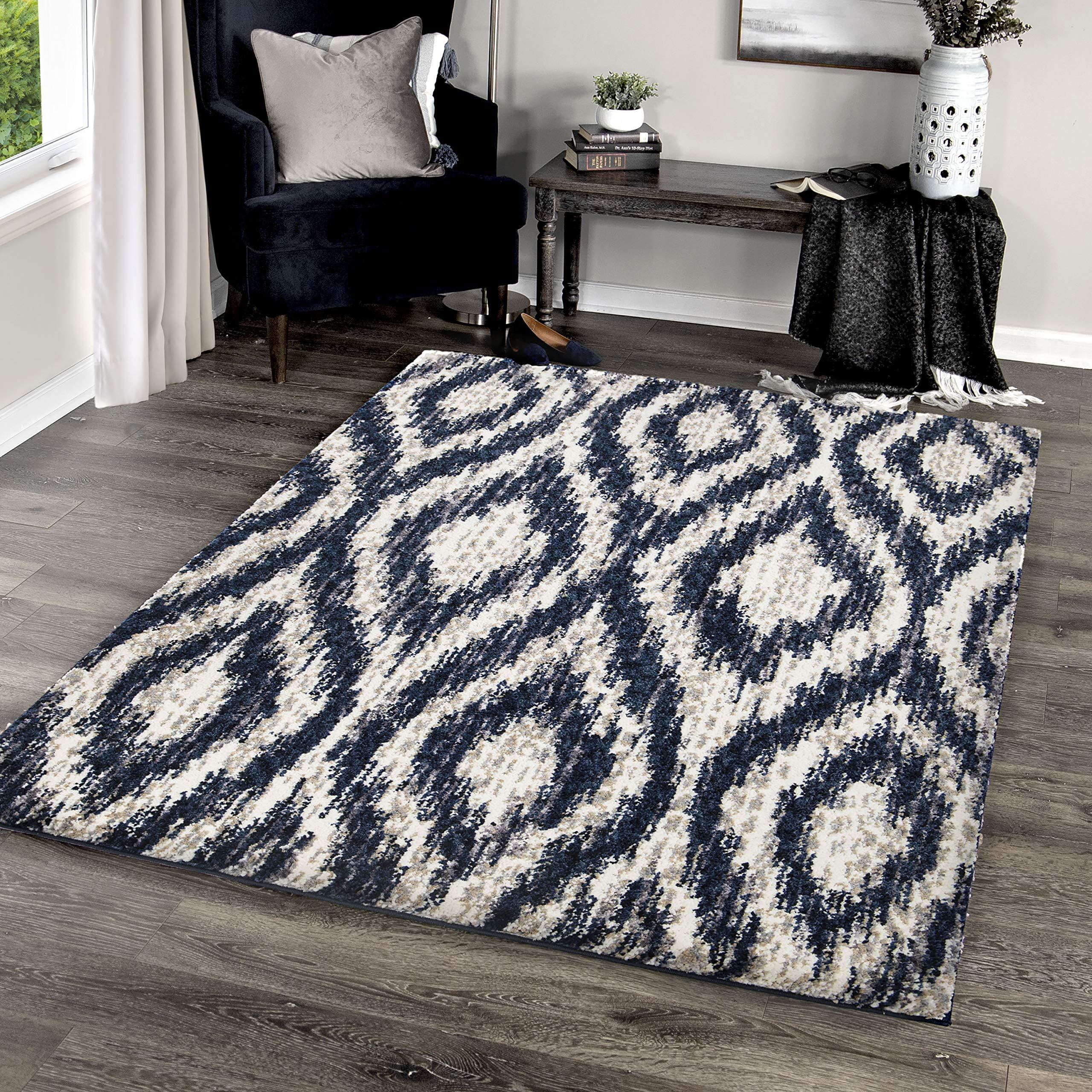 Orian Rugs Angora Buttery-Soft Costra Area Rug, 5'3" x 7'6", Denim