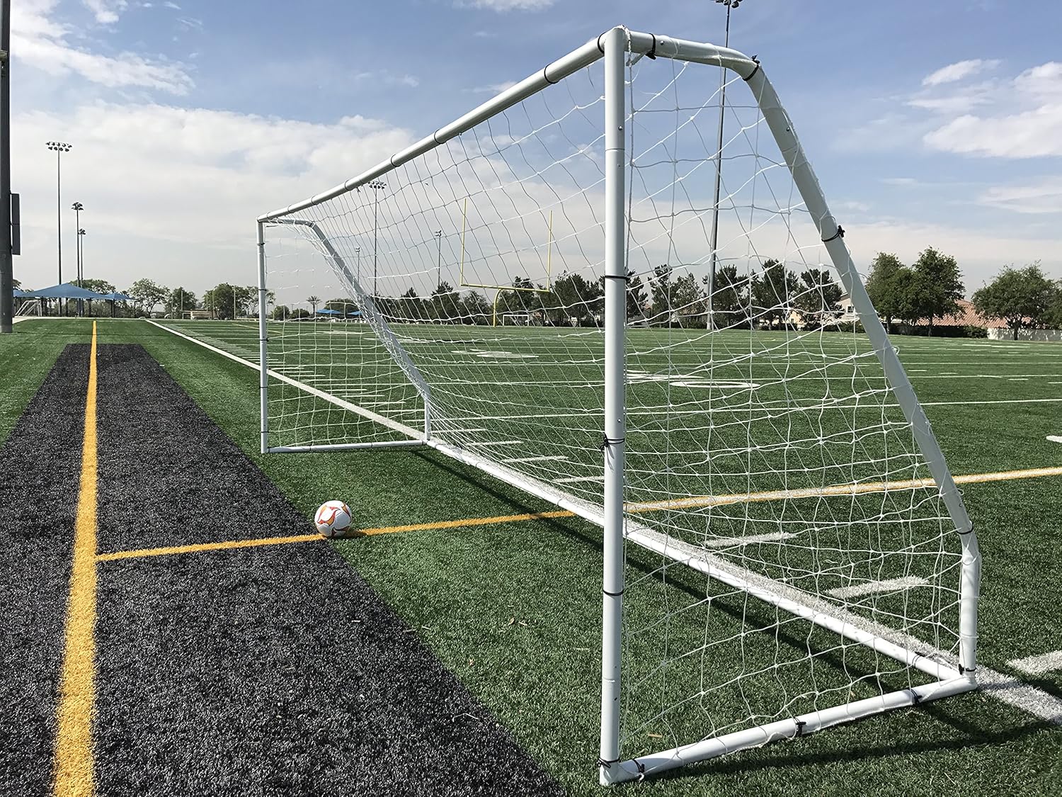 PASS Premier 18.5 X 6.5 Ft. Official Youth Regulation Steel Soccer Goal