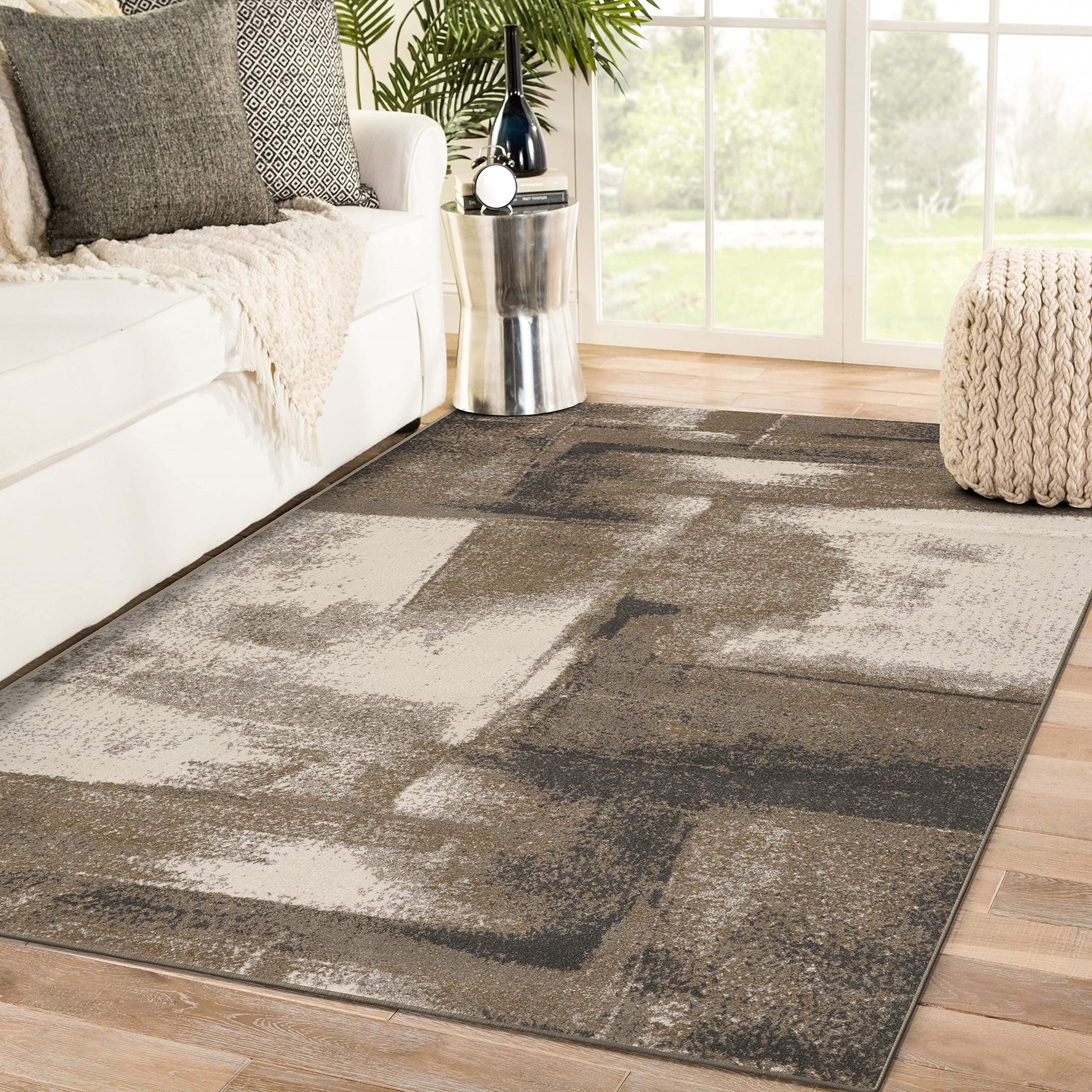 LUXE WEAVERS Lagos Collection 7558 Beige 8x10 Abstract Area Rug Image LUXE WEAVERS Lagos Collection 7558 Beige 8x10 Abstract Area Rug Image