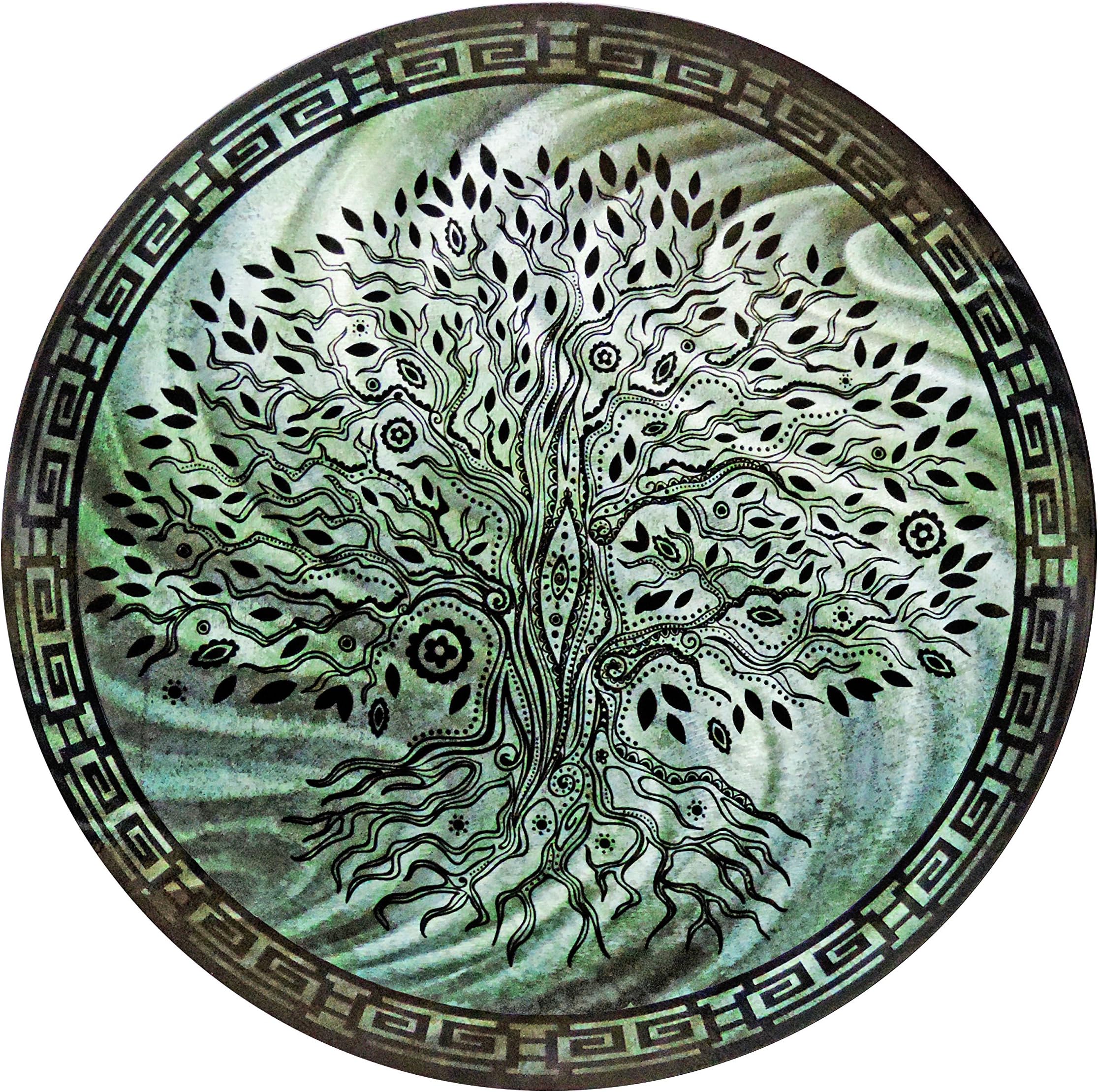 Next Innovations Wall Art Decor Tree of Life Teal 24" Round