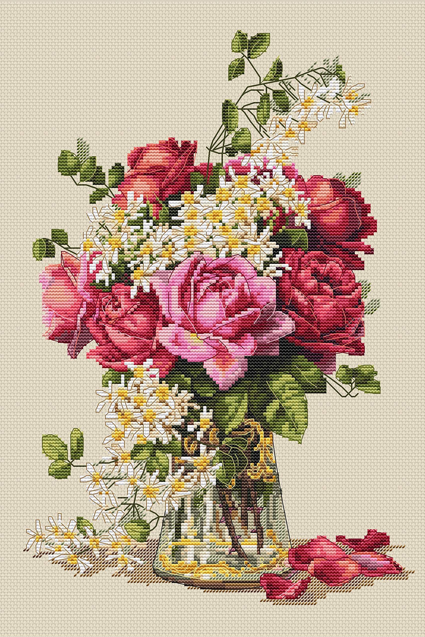 Merejka Counted Cross Stitch Kit, Cotton, Multicoloured, 22x32 cm