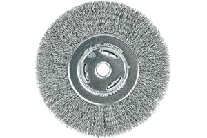 Weiler 06655 Wolverine 7" Wide Face Bench Grinder Wheel, .014" Crimped Steel Wire Fill, 5/8" Arbor Hole, Made in the USA