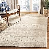 SAFAVIEH Natura Collection Area Rug - 9' x 12', Beige, Handmade Wool, Ideal for High Traffic Areas in Living Room, Bedroom (N