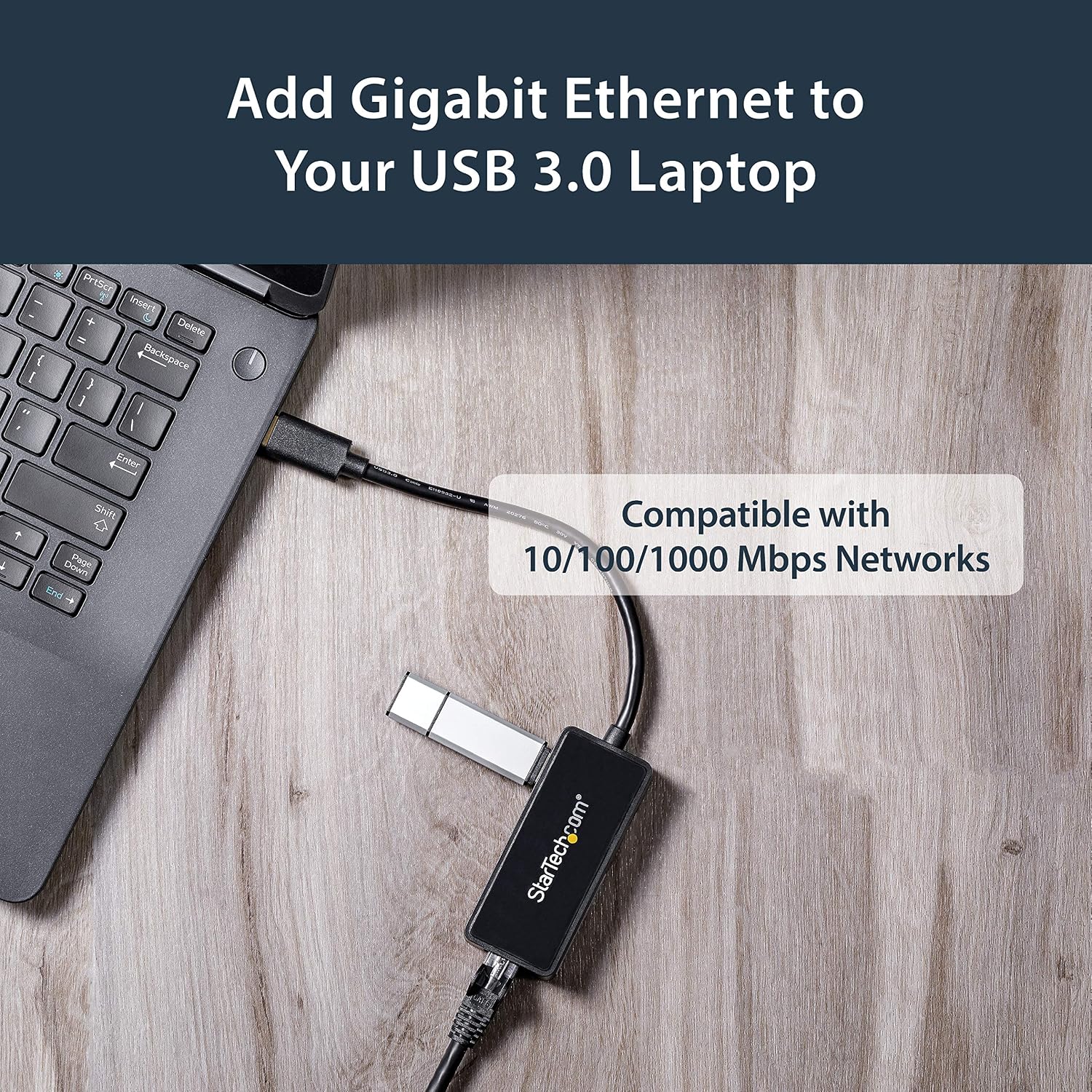 StarTech.com USB 3.0 Ethernet Adapter - USB 3.0 Network Adapter NIC with USB Port - USB to RJ45 - USB Passthrough (USB31000SPTB), Black - Image 5