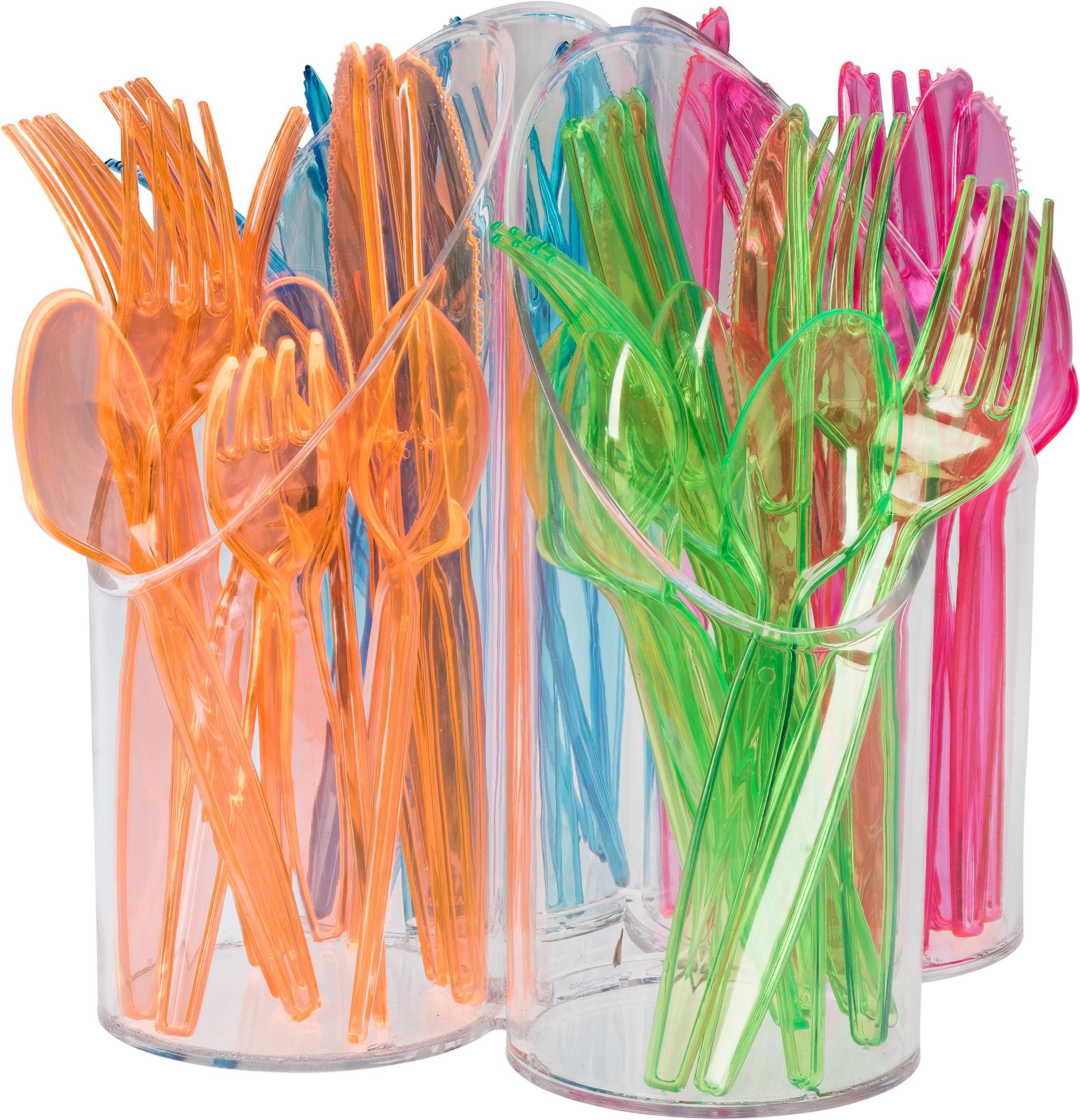 Silverware Caddy Organizer - Cutlery Caddy Organizer - Kitchen Utensil Caddy, Clear Acrylic for Kitchen Countertop to Dining Table Organize all your Flatware