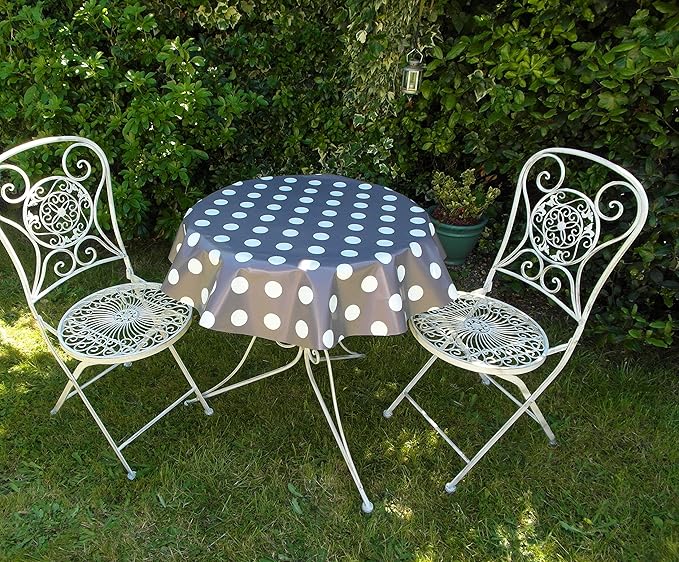 39" (1.0M) DIAMETER ROUND BISTRO PVC/VINYL TABLECLOTH DARK GREY