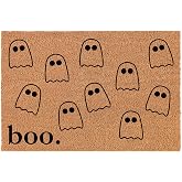 Welcome Doormat Natural Coco Coir Door Mat Boo Ghosts Full Halloween Funny (24