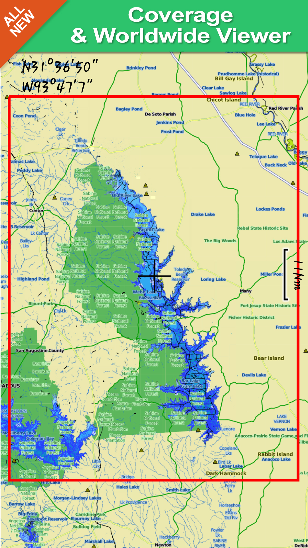 Toledo Bend Reservoir Gps
