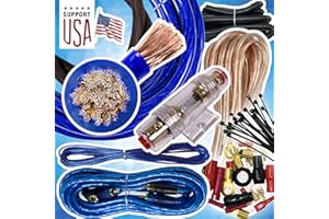 Audio360 USA 4 Gauge Cable 2500W Complete Car Amplifier Installation Power Amp Wiring Kit 4 Ga Blue for Car Stereo
