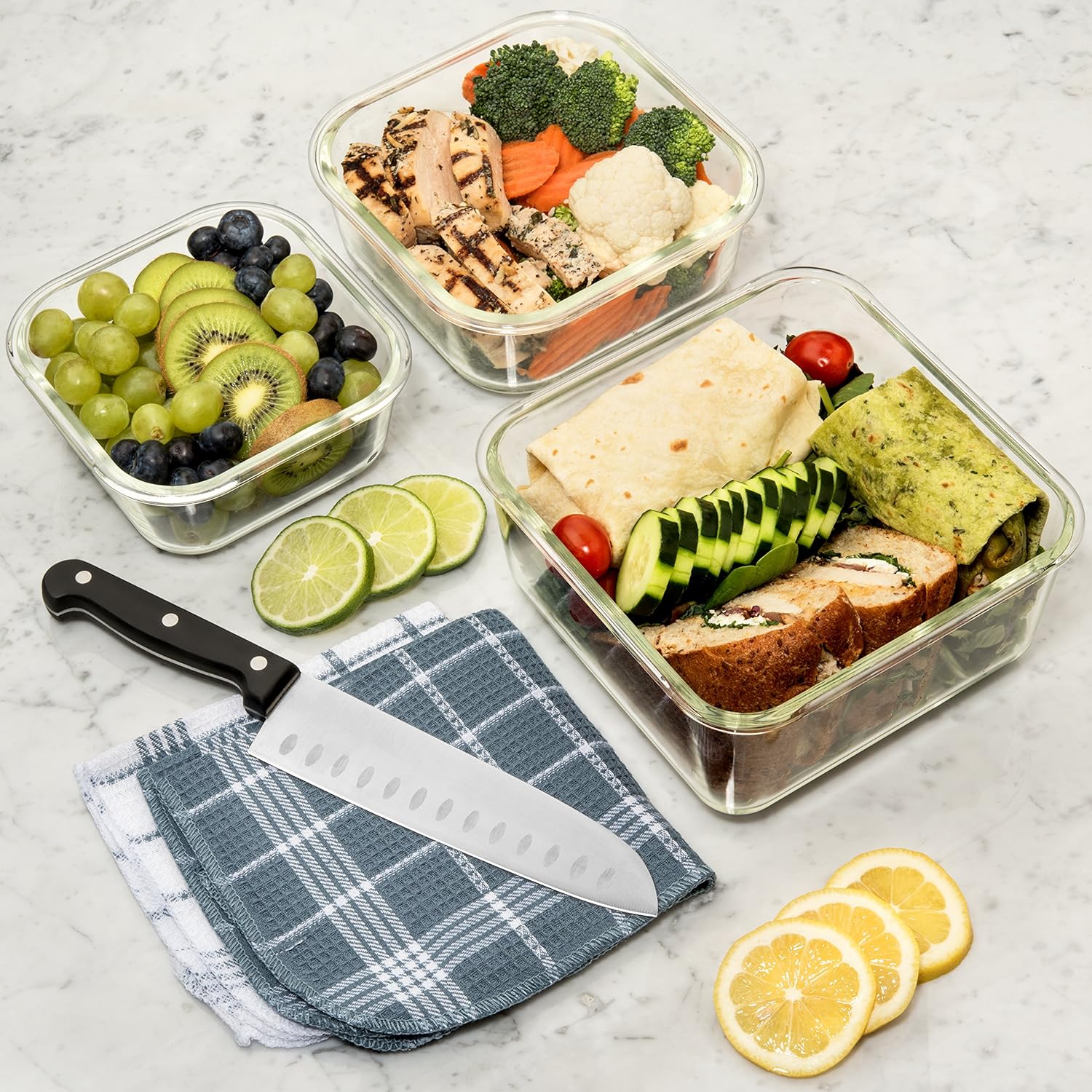 Extra Large Glass Food Storage Containers with Airtight Lid 6 Pc [3