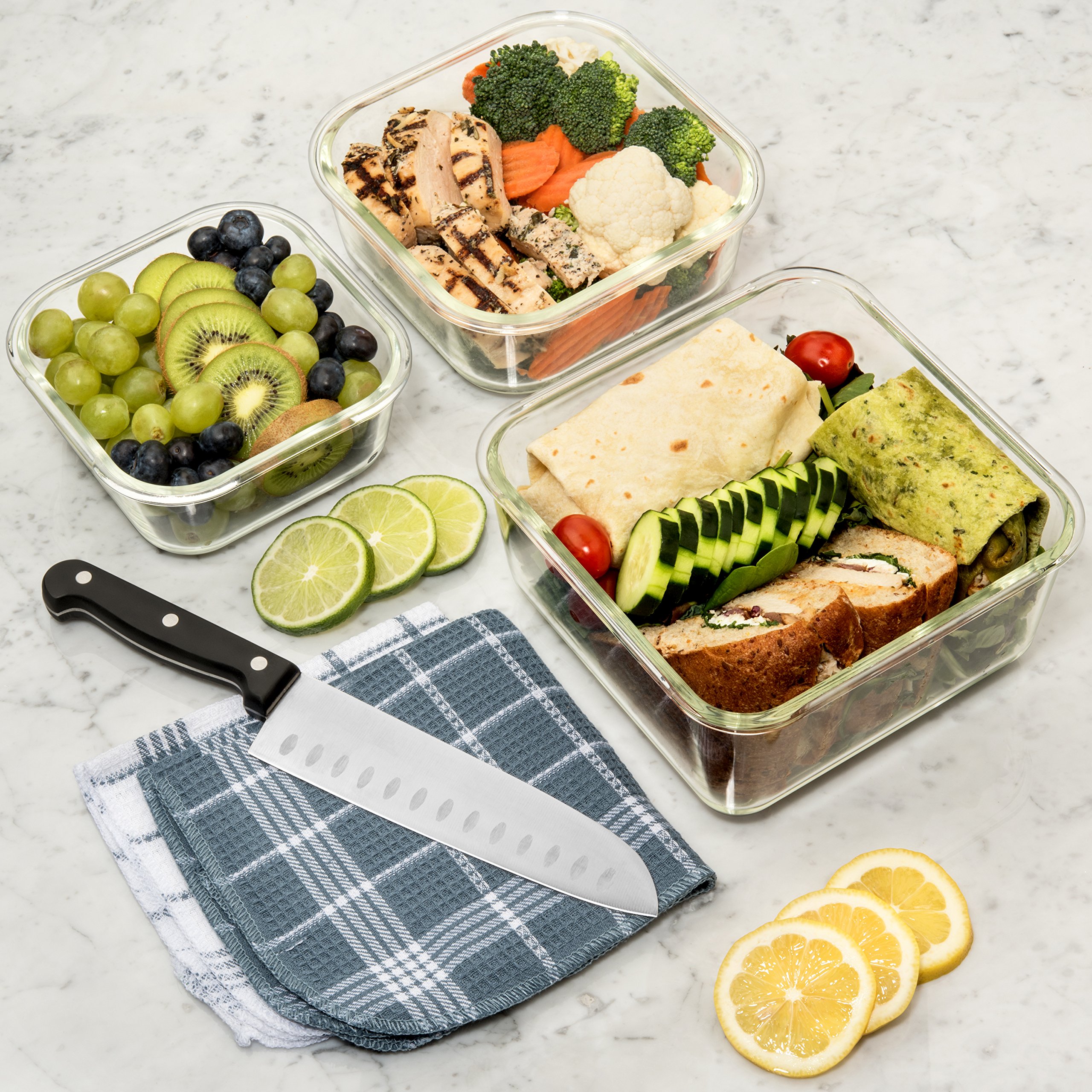 Extra Large Glass Food Storage Containers With Airtight Lid 6 Pc [3