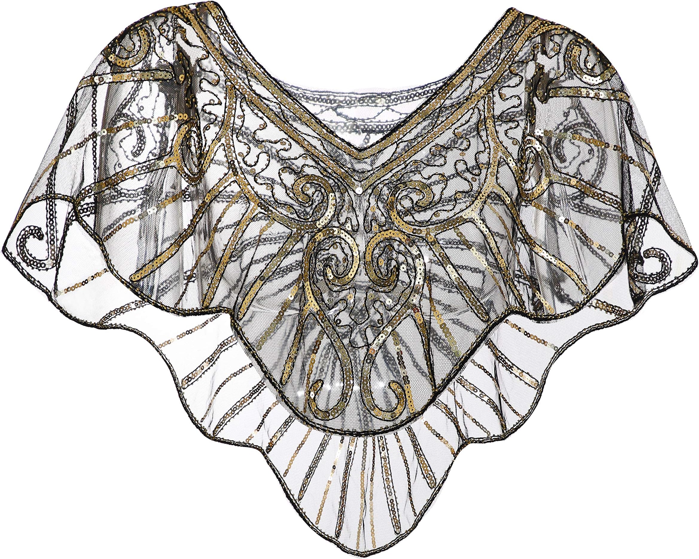 Women's 1920s Wedding Wrap Bridal Shawl Gatsby Evening Bolero Flapper Cape