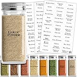 Talented Kitchen Clear Spice Labels - 125 Preprinted Labels: 121 Spice & Herbs Names + 4 Blank Write-On Sticker. Water Resist