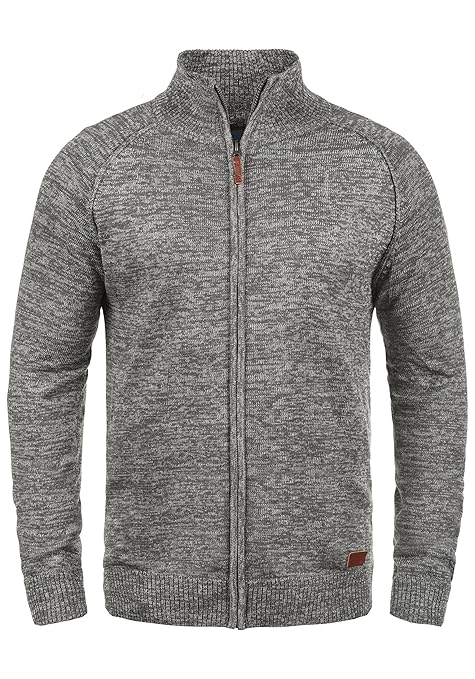 Blend Daniri Herren Strickjacke Cardigan Feinstrick Mit Stehkragen Und Reißverschluss